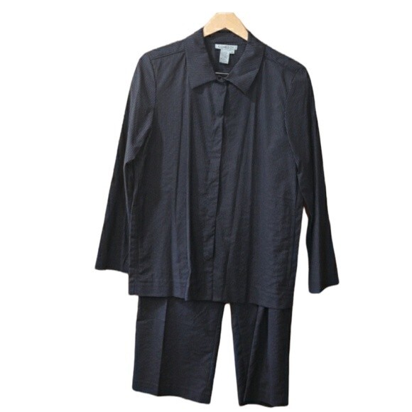 Co & Eddy Pin Stripe Wide Leg Pant Suit Vintage 90s 12/Medium - Picture 1 of 16